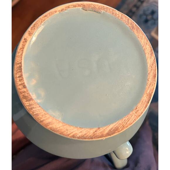 McCOY USA Vintage turquoise cookie jar Dutch tulip design - Picture 6 of 6